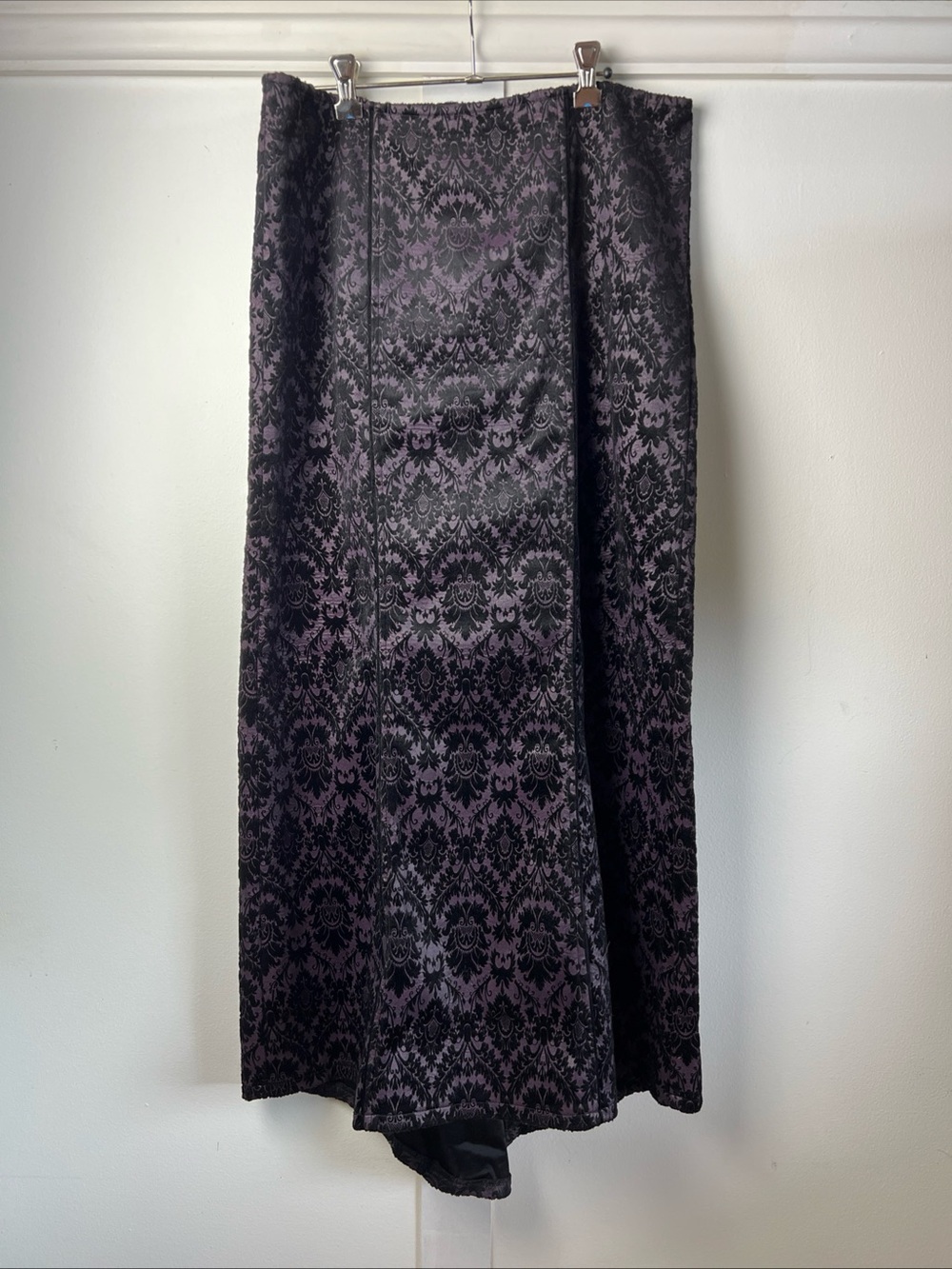 Lip Service Quoth the Raven Black Purple Damask Fishtail Mermaid Y2K Goth Skirt